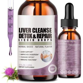 2 Pack Liver Cleanse Detox & Repair Liquid Drops With Milk Thistle, Artichoke Extract, Liver Supplement For Liver Cleanse & Detox, Antioxida (Option: Default)