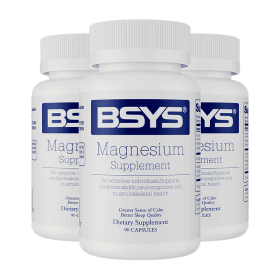 BSYS Magnesium Supplements Sleep & Anxiety Relief Aid  Muscle Relaxation Support  Heart Health & Blood Sugar Balance Formula  Cognitive Function (Option: Three bottles)